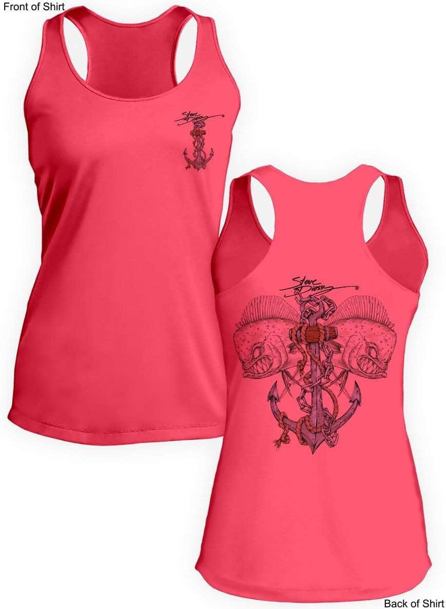 Mahi Anchor- Ladies Racerback Tank-100% Polyester